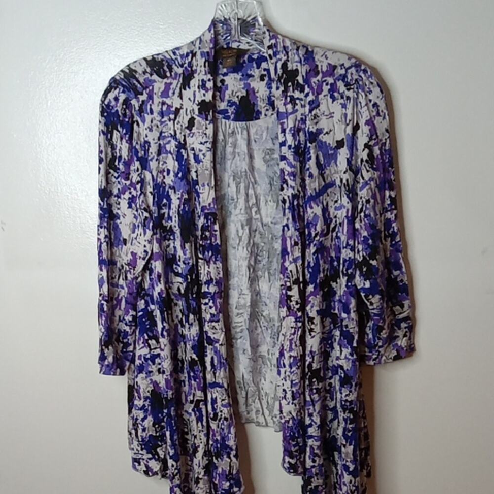 Victor Alfaro Women's Size Medium Abstract Purple and Black Top